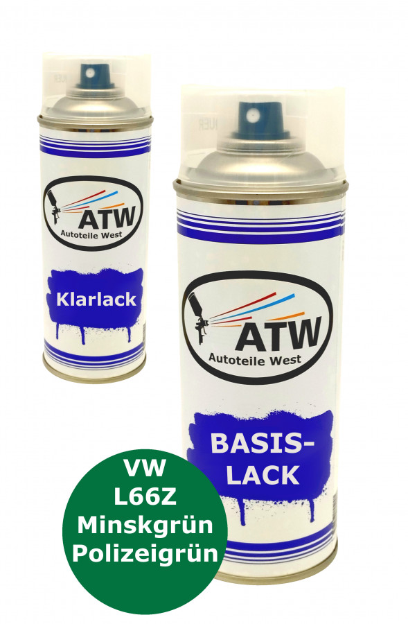 Autolack für VW L66Z Minskgrün Polizeigrün +400ml Klarlack Set